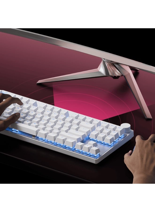 MCHOSE Mix 87 Hall Effect Gaming Keyboard – Mount Tai Magnetic Switch GT, Hot-Swappable, RGB, PBT Keycaps, 8KHz Polling, White | MC-Mix87-7 - Image 3